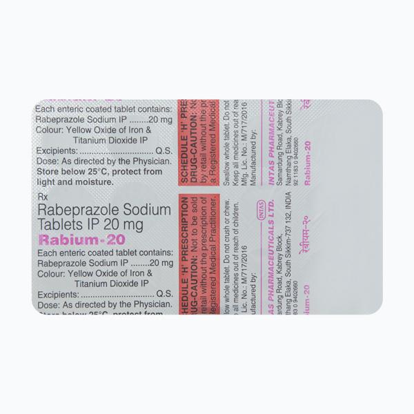 Rabium 20mg Tablet 15'S