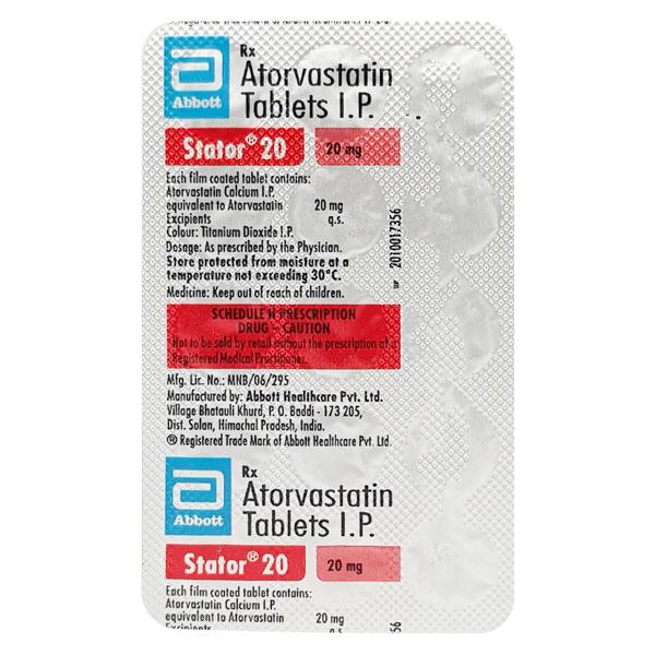 Stator 20mg Tablet 15'S