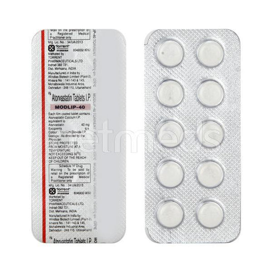 Modlip 40mg Tablet 10'S