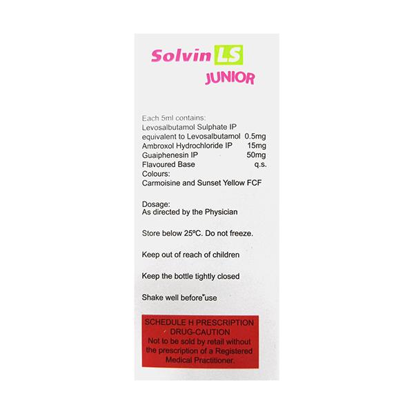 SOLVIN LS JUNIOR SUGAR FREE Syrup 100ml