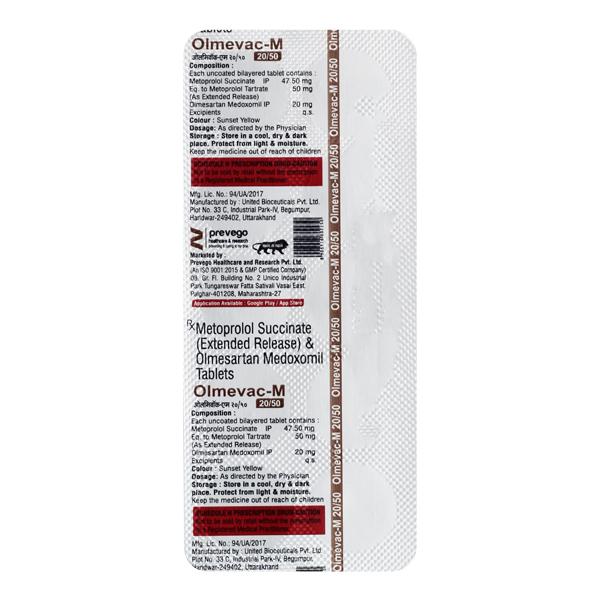 OLMEVAC M 20/50 Tablet 10's