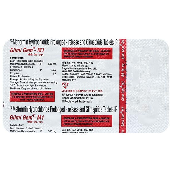GLIMIGEM M 1/500mg Tablet 10's