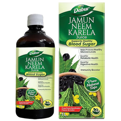 Dabur Jamun Neem Karela Ayurvedic Juice | For Healthy Glucose Levels, Digestion, Metabolism & Immunity