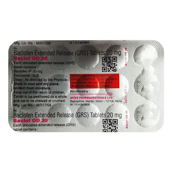 BACLOF OD 20 Tablet 15's