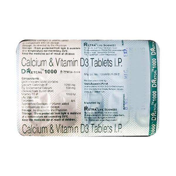 D RETCAL 1000 Tablet 10's