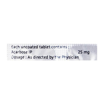 Glucobay 25mg Tablet 10'S