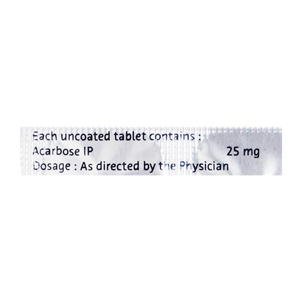 Glucobay 25mg Tablet 10'S