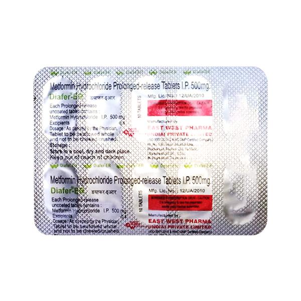 Diafer ER 500mg Tablet 10'S