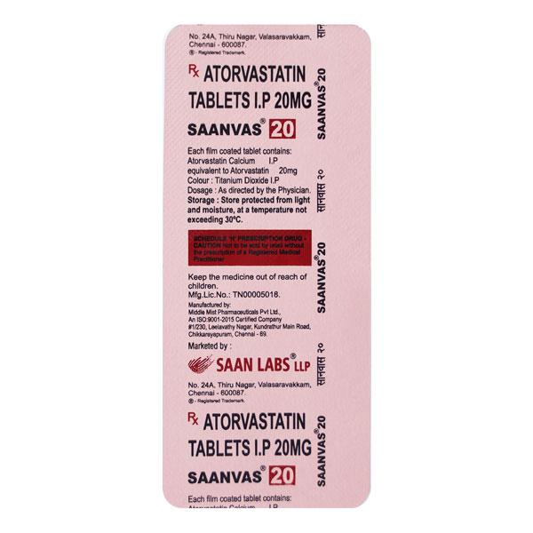 SAANVAS 20mg Tablet 10's