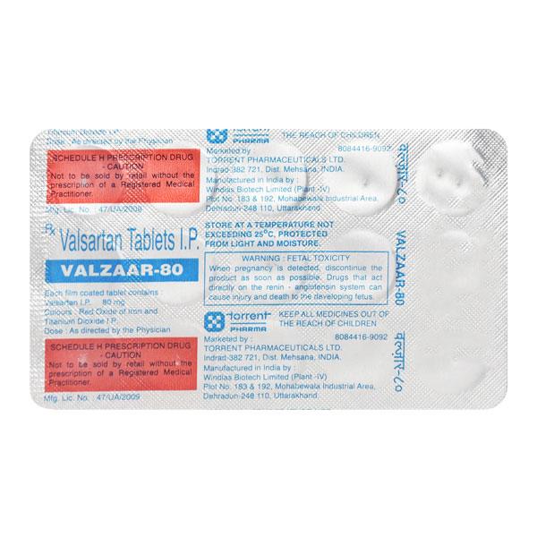 VALZAAR 80mg Tablet 15's