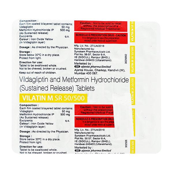 VILATIN M SR 50/500 Tablet 15's