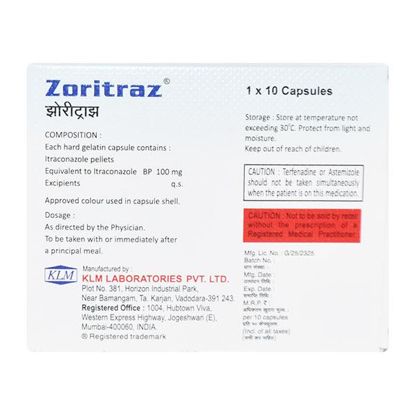 ZORITRAZ 100mg Capsule 10's