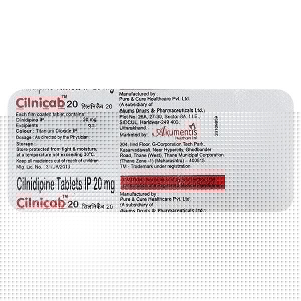 Cilnicab 20mg Tablet 10'S