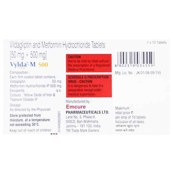 VYLDA M 500mg Tablet 10's
