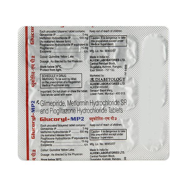 Glucoryl MP 2mg Tablet 15'S