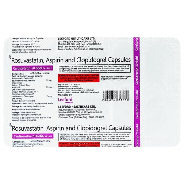CARDIOROSTIN GOLD 20 Capsule 10's