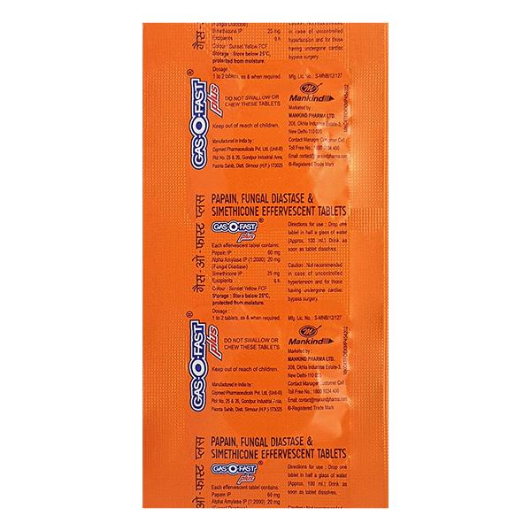 GAS O Fast Plus Sugar Free Orange Flavour Tablet 2'S