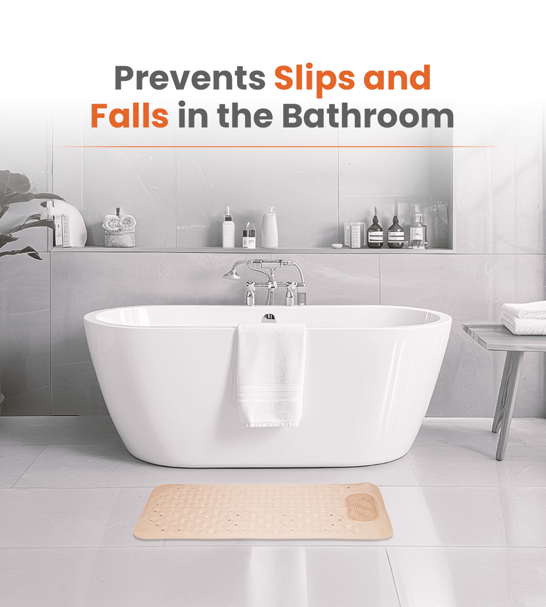 AGEasy Anti Slip Mat with Foot Scrubber