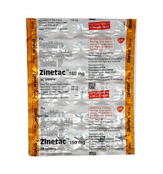 Zinetac 150mg Tablet 30'S