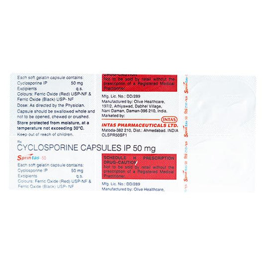 SPRINTAS 50mg Capsule 5's