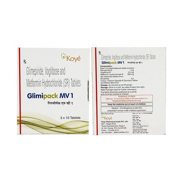 Glimipack MV 1/500/0.2mg Tablet 30'S