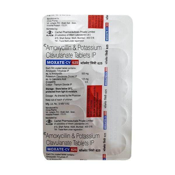 MOXATE CV 625 Tablet 10's