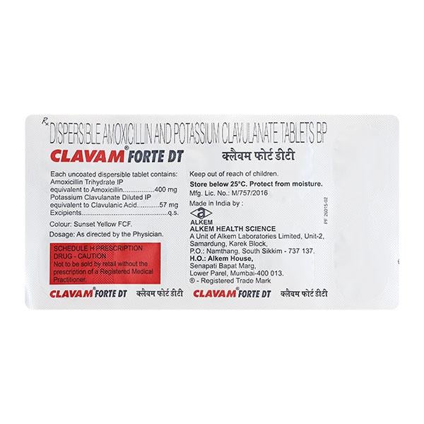 Clavam Forte DT Tablet 10'S