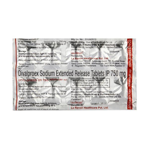 Divalgress ER 750mg Tablet 10'S