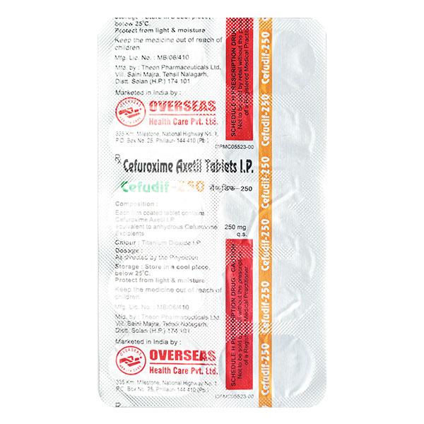 CEFUDIF 250mg Tablet 10's