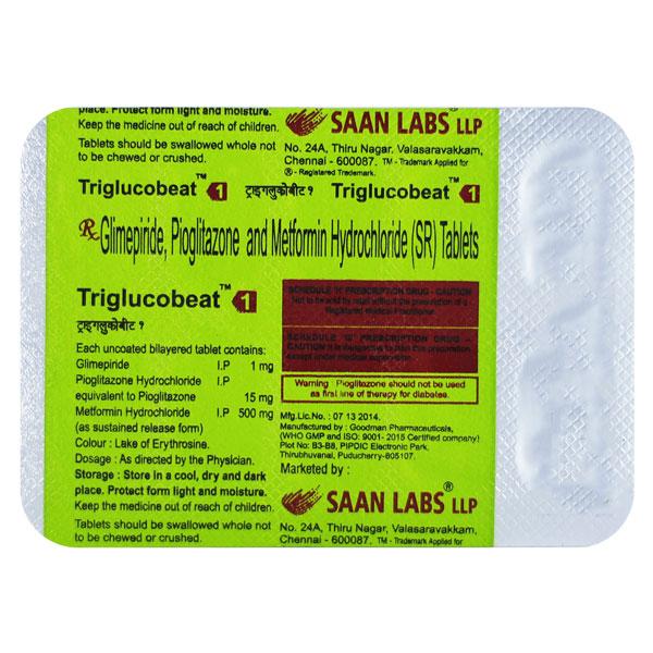 TRIGLUCOBEAT 1mg Tablet 10's