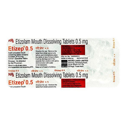 Etizep 0.5mg Tablet 10'S