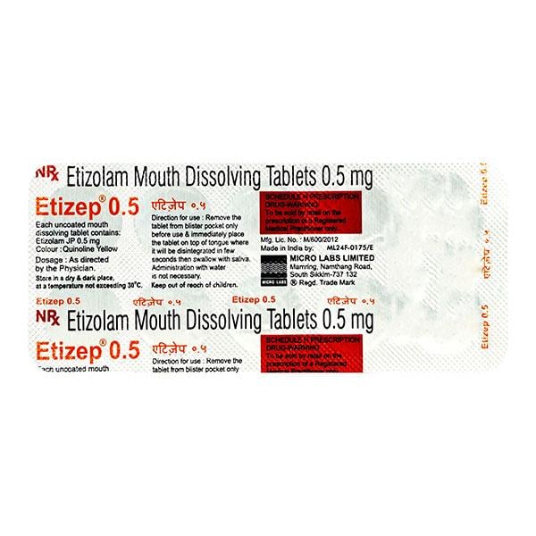 Etizep 0.5mg Tablet 10'S