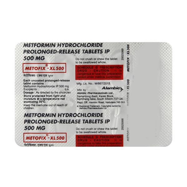 Metofix XL 500mg Tablet 10'S