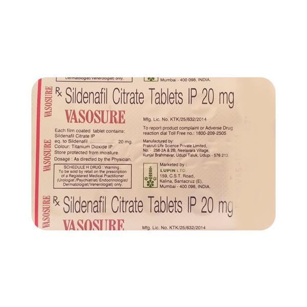 Vasosure 20mg Tablet 10'S