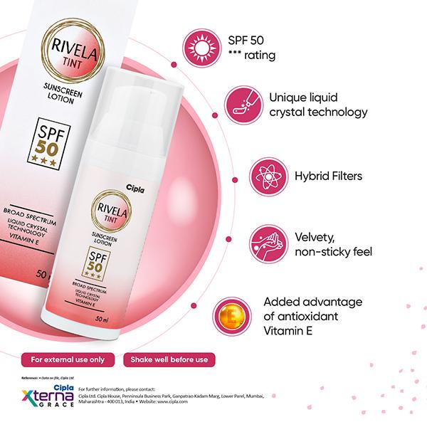 Rivela Tint SPF 50 Sunscreen Lotion 50ml
