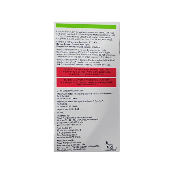 Insulatard 100IU Flexpen 1X3ml