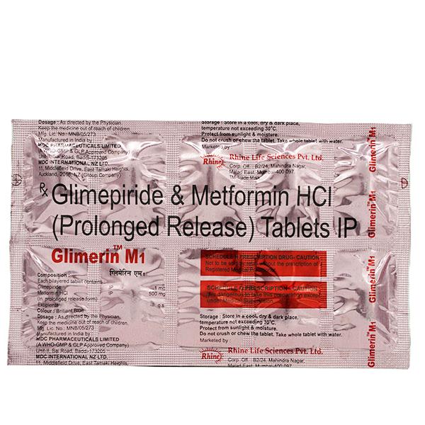 GLIMERIN M 1mg Tablet 10's