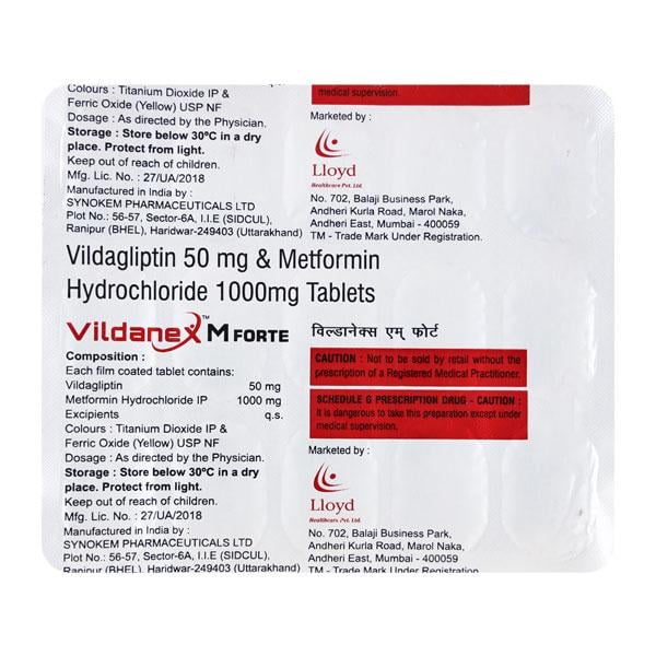 VILDANEX M FORTE Tablet 15's