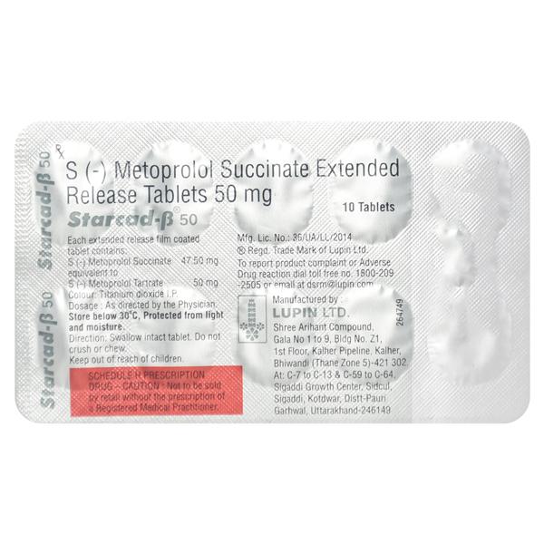 Starcad Beta 50mg Tablet 10'S