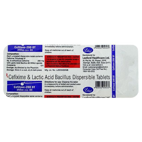CEFITAXE DT 200 Tablet 10's