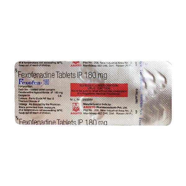 Fexofen 180mg Tablet 6'S