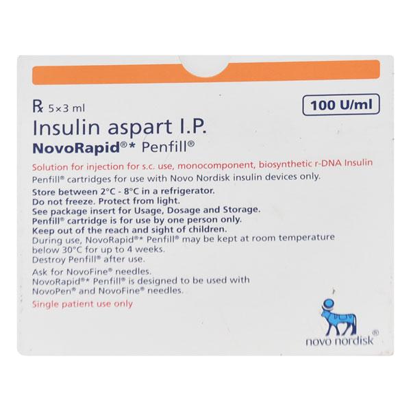 Novorapid 100IU Penfill Cartridge 1X3ml