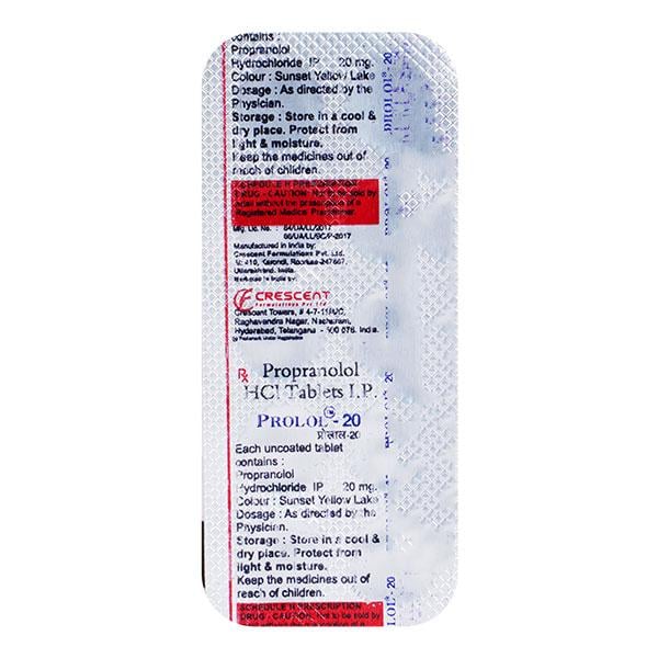 Prolol 20mg Tablet 10'S