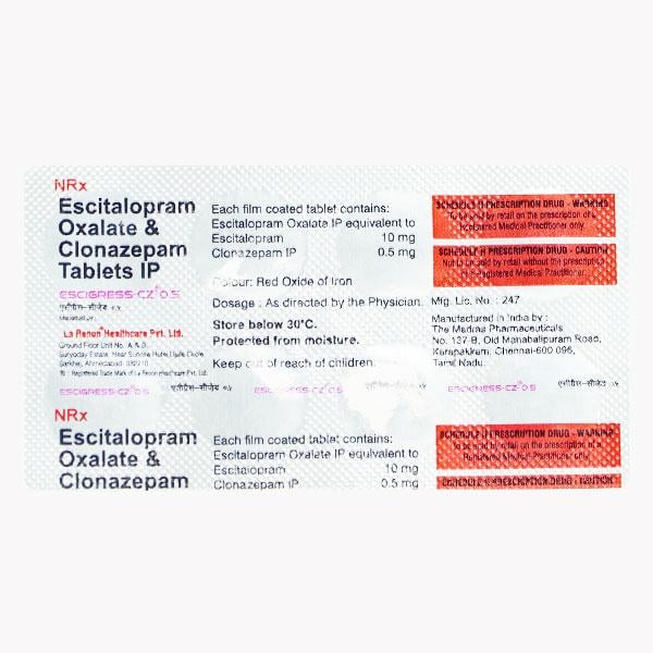 Escigress CZ 0.5mg Tablet 10'S