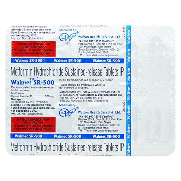 WALMET SR 500mg Tablet 10's