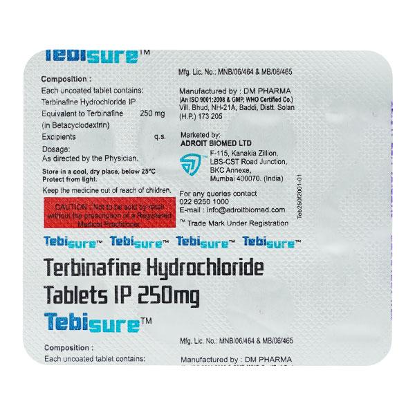 Tebisure 250mg Tablet 7'S
