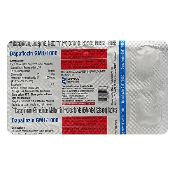DAPAFLOZIN GM 1/1000 Tablet 10's