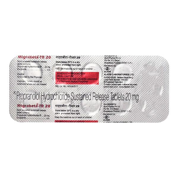 Migrabeta TR 20mg Tablet 10'S