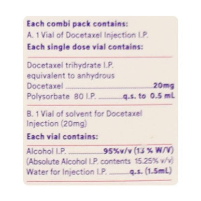 Docetere 20mg Injection 1's