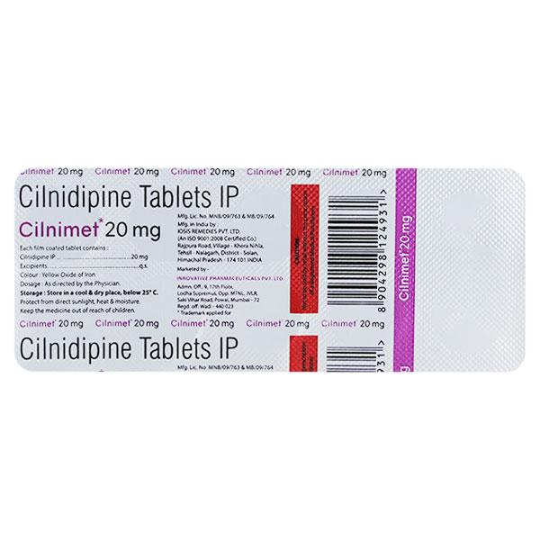 CILNIMET 20mg Tablet 10's